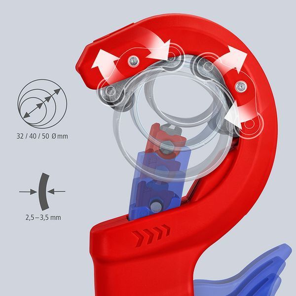 Труборіз для пластикових труб KNIPEX DPT50 90 23 02 BK 90 23 02 BK фото Труборіз для пластикових труб KNIPEX DPT50 90 23 02 BK 90 23 02 BK фото
