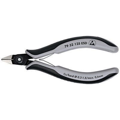 Прецизійні кусачки бокові для електроніки антистатичні ESD KNIPEX 79 32 125 ESD 79 32 125 ESD фото