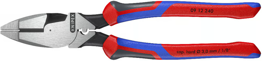 Плоскогубці електромонтера із шипоподібним обтиском 240 мм KNIPEX 09 12 240 09 12 240 фото