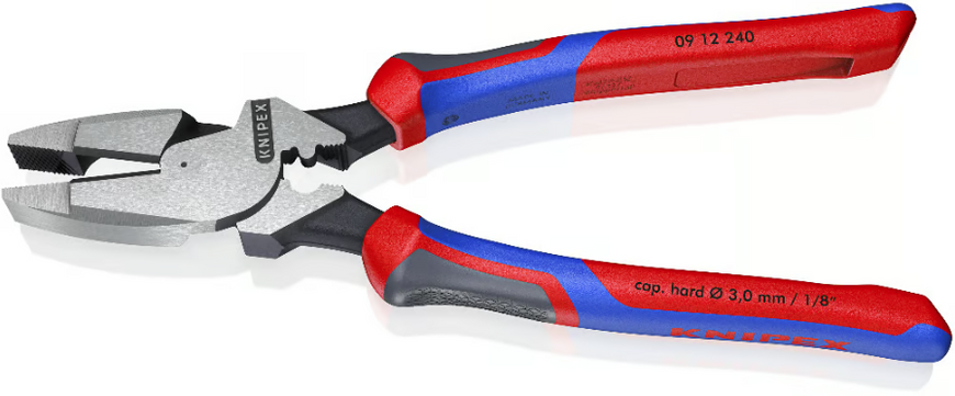 Плоскогубці електромонтера із шипоподібним обтиском 240 мм KNIPEX 09 12 240 09 12 240 фото