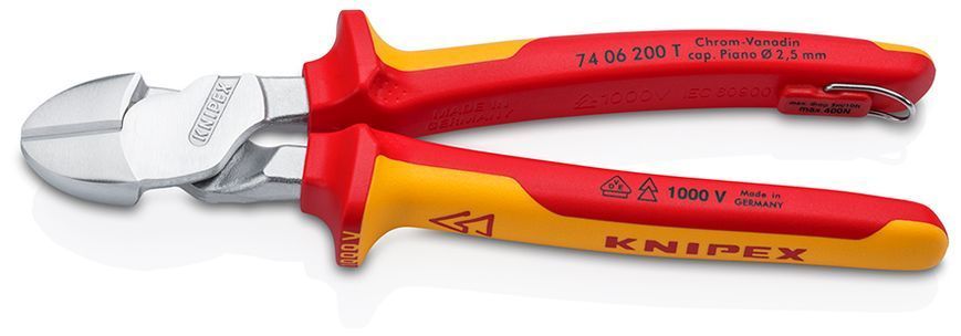 Кусачки бічні особливої ​​потужності зі страхувальним кріпленням KNIPEX 74 06 200 T 74 06 200 T фото