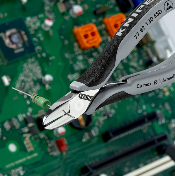 Электронные бокорезы ESD со вставленным шарниром Knipex 77 82 130 ESD 77 82 130 ESD фото