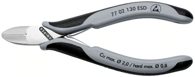 Електронні бокорези ESD із вставленим шарніром Knipex 77 02 130 ESD 77 02 130 ESD фото