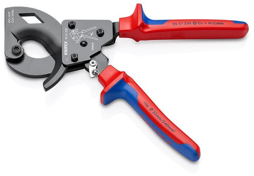 Ножиці для різання кабелів (за принципом тріскачки) KNIPEX 95 31 250 95 31 250 фото