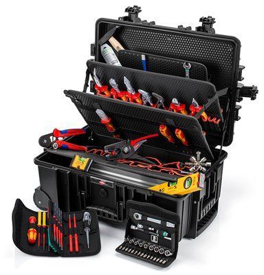 Інструментальна валіза &laquo;Robust45&raquo; Elektro 63 предмета з вбудованими коліщатками і висувною ручкою KNIPEX 00 21 37 00 21 37 фото