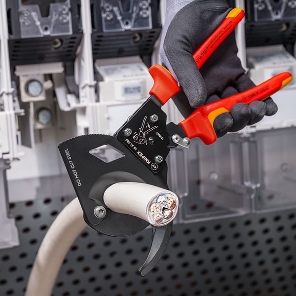 Ножиці для різання кабелів за принципом тріскачки KNIPEX 95 36 280 95 36 280 фото